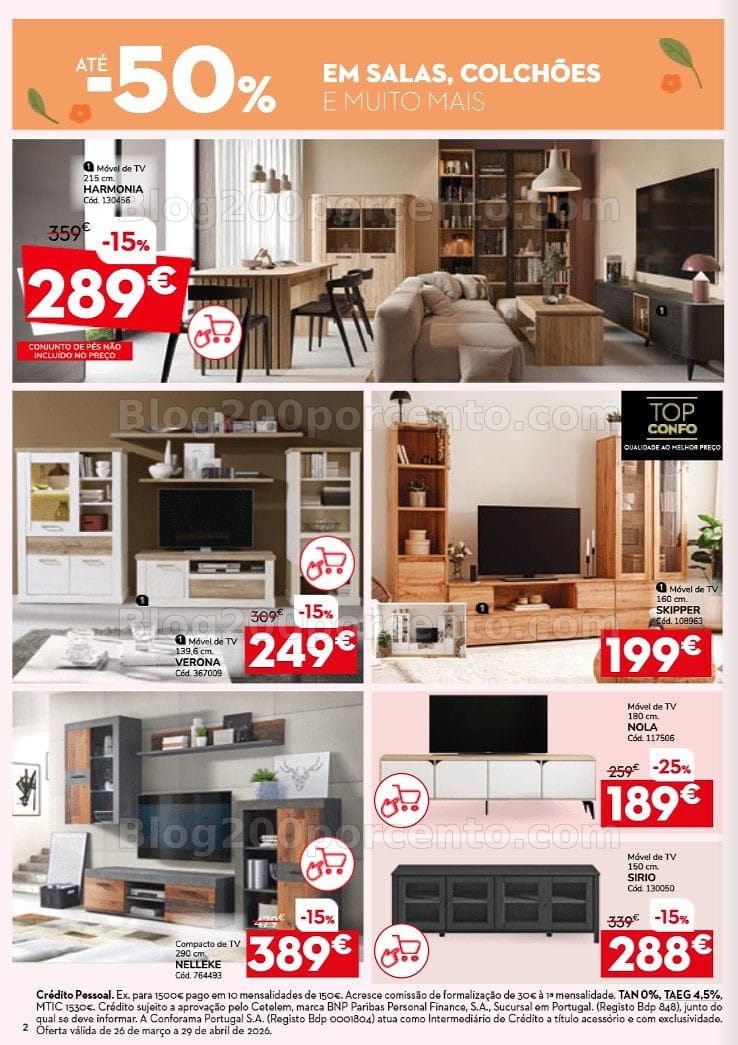 Antevisão Folheto CONFORAMA Promoções de 26 março a 29 abril